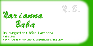 marianna baba business card