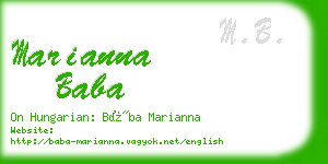 marianna baba business card